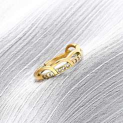 Кольца для пальцев из нержавеющей стали 304 со стразами&nbsp;RJEW-Q020-10G