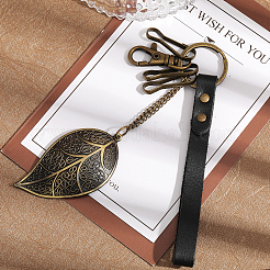 1 шт. винтажный сплав лист кожаный кулон украшение&nbsp;KEYC-CA0001-45