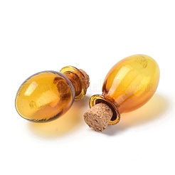 Овальные стеклянные пробковые бутылки орнамент&nbsp;AJEW-O032-03A