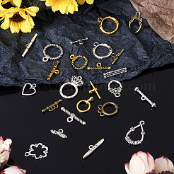 Сплавочные застежка тоггл тибетского стиля&nbsp;PALLOY-TA0001-48