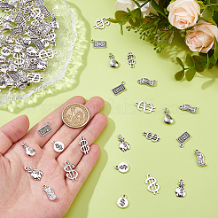 98 шт. 7 стиля подвески из сплава в тибетском стиле с денежной тематикой&nbsp;FIND-DC0007-56