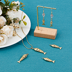 6 шт. 3 стиля латунных подвесок с микропаве из оранжевого кубического циркония&nbsp;FIND-HS0002-09