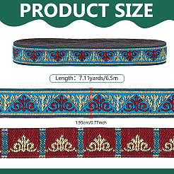 Этнический стиль цветочный узор вышивка полиэстеровые ленты&nbsp;OCOR-WH0104-23C