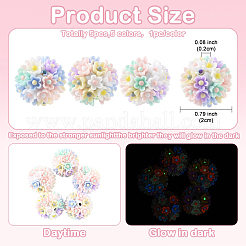 5 шт. бусины ручной работы из светящейся полимерной глины со стразами&nbsp;CLAY-YW0002-51