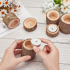 6 шт. деревянные подсвечники 3-х стилей&nbsp;AJEW-GA0007-56