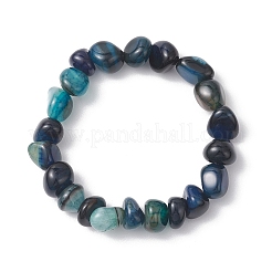 Женские эластичные браслеты из натурального агата с венами дракона и бусинами&nbsp;BJEW-JB13047-01