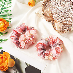 2 шт. 2 стиля шикарная однотонная французская атласная резинка для волос с косичками для элегантных причесок&nbsp;OHAR-TA0001-09