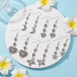 Женские серьги с подвесками из сплава в тибетском стиле&nbsp;EJEW-JE05697