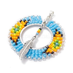 Кулон в виде перьев из стекла и сплава&nbsp;PALLOY-MZ00239