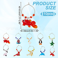 Морское животное стекло бокал для вина подвески&nbsp;AJEW-GA00018