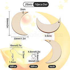 Наборы для самостоятельного изготовления сережек-капель в форме луны&nbsp;DIY-SC0018-65
