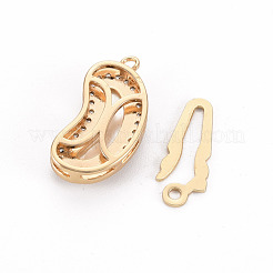 Застежки для рыболовных крючков из латуни с микропейвом и прозрачным фианитом KK-S356-424-NF