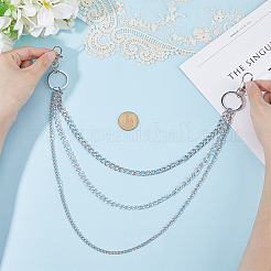 1 шт. сплава витая цепь 3 слоя цепные ремни для женщин и мужчин&nbsp;AJEW-CY0002-25P