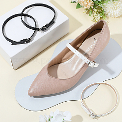 2 пара двухцветных женских регулируемых съемных ремешков из искусственной кожи для обуви на высоком каблуке&nbsp;AJEW-CL0002-06A