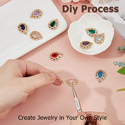 10 шт. 10 цвета латунные подвески с микропаве и кубическим цирконием&nbsp;KK-HS0015-60