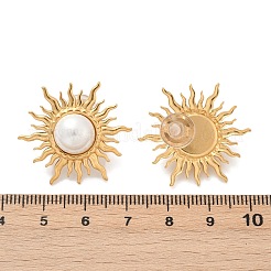 Серьги-гвоздики из пластика с имитацией жемчуга из нержавеющей стали 304&nbsp;EJEW-Z110-01G-02