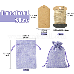 20 шт. прямоугольные мешочки из полиэстера с имитацией мешковины&nbsp;ABAG-YW0001-18