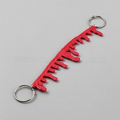 Хэллоуин ПВХ капля крови украшение на цепочке для обуви с железными кольцами&nbsp;NJEW-WH20009-11