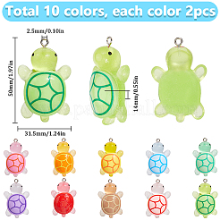 20шт 10 цвета подвески из светящейся смолы&nbsp;FIND-SC0013-48