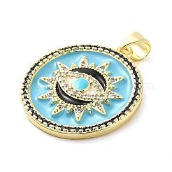 Подвески из настоящей позолоченной латуни с прозрачным кубическим цирконием 18 карат&nbsp;KK-A198-09G-03