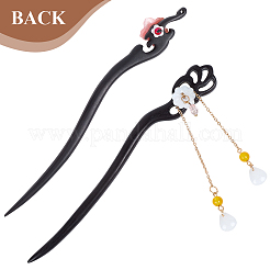 2шт 2 вида деревянных палочек для волос OHAR-CN0001-03