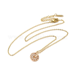 Ожерелья с подвеской из латуни с микропаве и прозрачным кубическим цирконием для женщин&nbsp;NJEW-E106-08KCG-01