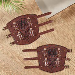 1 пара регулируемых браслетов из искусственной кожи со стеклянными бутылками&nbsp;AJEW-CL0002-53A