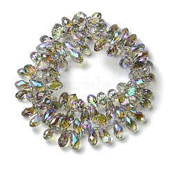 Прозрачные стеклянные бусины гальваническим пряди&nbsp;GLAA-K064-07A-HR01