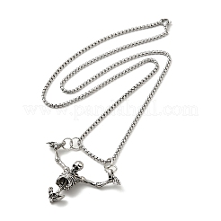 Ожерелья из сплава со скелетом на тему Хэллоуина и коробчатыми цепочками&nbsp;LS-NJEW-F319-01P