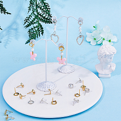 80 шт. 2 цвета 201 нержавеющая сталь фурнитура для сережек-гвоздиков&nbsp;STAS-DC0011-33