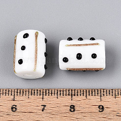 Бусины из фольгированного стекла ручной работы с золотым напылением&nbsp;LAMP-ZX003-12-06