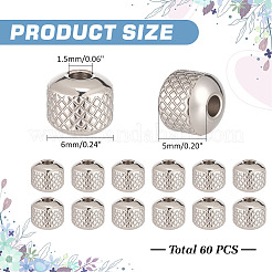 60 шт. бусины из нержавеющей стали марки 304&nbsp;STAS-ME0002-51