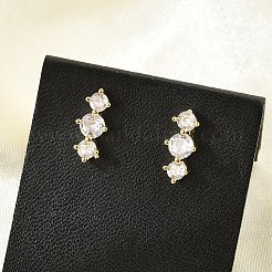 Серьги-гвоздики из циркония&nbsp;LS-EJEW-R016-26G-14