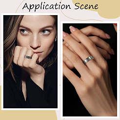 18 шт. 6 стиля 201 нержавеющая сталь рифленые кольца для пальцев&nbsp;STAS-SC0010-59