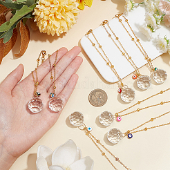 Сглаз и прозрачная каплевидная стеклянная подвеска для автомобиля&nbsp;HJEW-AB00164