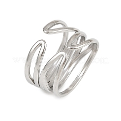 Регулируемые открытые манжеты из нержавеющей стали 304 для женщин&nbsp;LS-RJEW-K299-02P