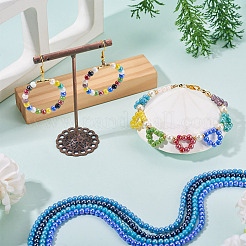 12 нити 12-х цветных гальванизированных непрозрачных стеклянных бусин&nbsp;EGLA-TA0013-34