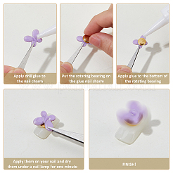 24 шт. 3 стиля латунный 3D вращающийся подшипник для дизайна ногтей&nbsp;MRMJ-FH0001-58B