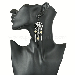 Сплав перо болтающиеся серьги&nbsp;EJEW-FS00028