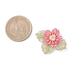 Подвески-цветы из латунного стекла и бисера&nbsp;PALLOY-MZ01118-04