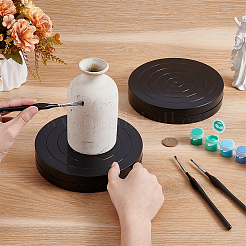 Плоский круглый мини пластиковый вращающийся поворотный круг для лепки гончарный круг&nbsp;CELT-WH0007-002A