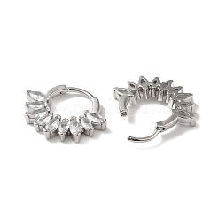 Серьги-кольца с кубическим цирконием и конским глазом&nbsp;EJEW-Z019-22P