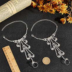 2шт. браслет с теннисным кольцом из кристаллов и страз&nbsp;BJEW-CN0001-17C