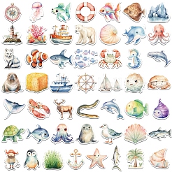 50 шт. водонепроницаемые наклейки из ПВХ с изображением морских животных&nbsp;LS-STIC-Z002-16