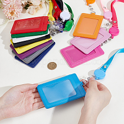 24 шт. двухцветный держатель для удостоверения личности из искусственной кожи с прозрачным окошком&nbsp;AJEW-WA0001-44