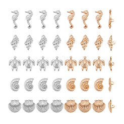 40 шт. 10 стиля пуговицы из сплава с тремя отверстиями на ножке&nbsp;BUTT-PH0001-69