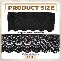 1 м полиэстеровая кружевная лента с вышивкой цветов&nbsp;OCOR-LP0003-49B