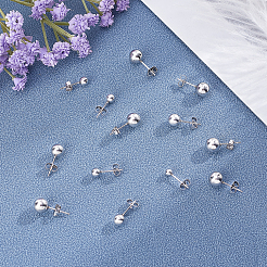 201 серьги-гвоздики из нержавеющей стали с шариками&nbsp;STAS-UN0019-07P