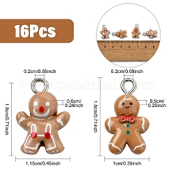 16шт 2 стиля рождественская тема непрозрачные подвески из смолы&nbsp;RESI-YW0005-25