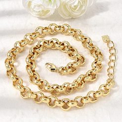 12-миллиметровые латунные цепочки-роло с текстурой&nbsp;NJEW-L013-08G